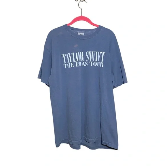 Taylor Swift Eras Tour Comfort Colors Blue Short Sleeve T-shirt - Picture 1 of 3